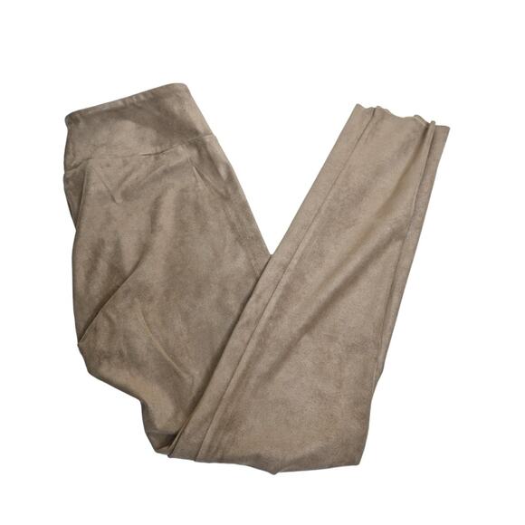 Splendid Womens Small Faux Suede Leggings in Camel NEW - Picture 4 of 10